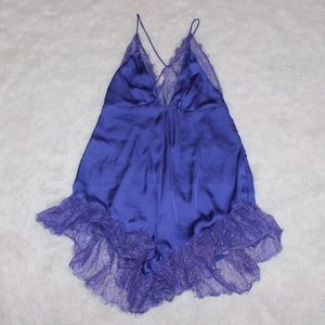 Free People Purple Lace Trimmed Romper